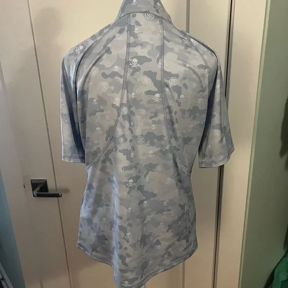 Skull & Camo Light Blue Women’s G/FORE LPGA Queen City Championship Shirt - Picture 3 of 5